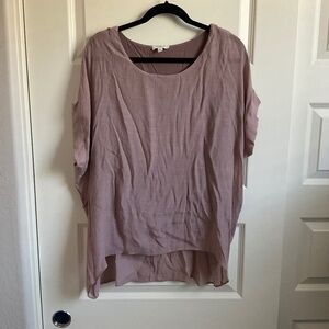 Umgee Oversized Layered High/Low‎ Blouse - Mauve - Size Medium
